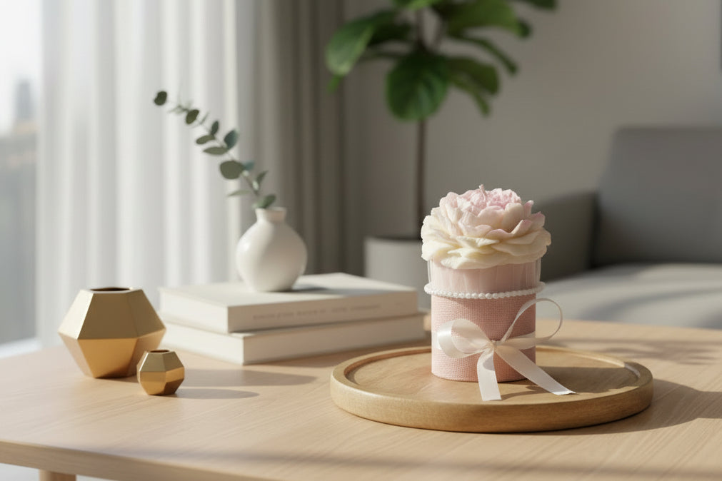 Peony Flower Bouquet Candle | Handmade Soy Wax | Ireland