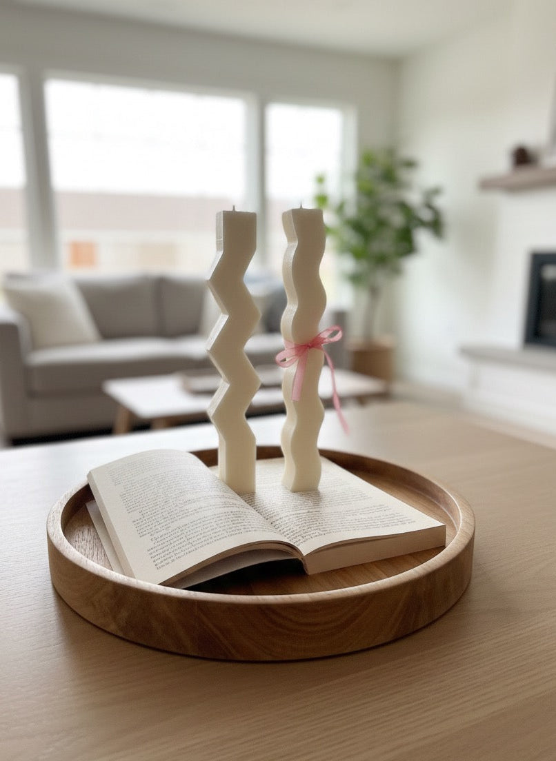 Wave & Zigzag Taper Candles