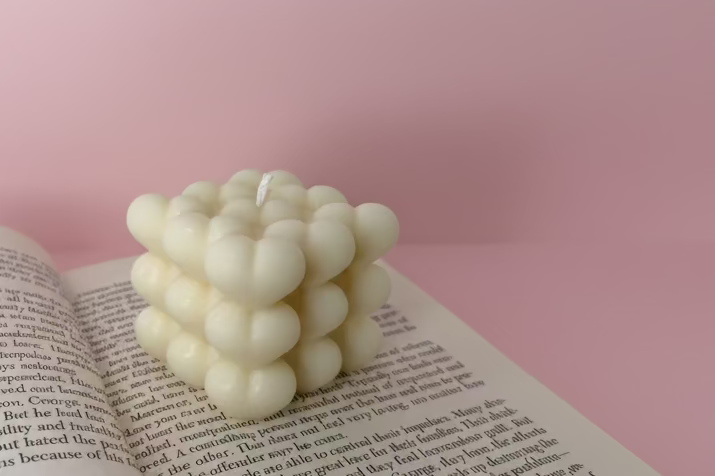 Heart Cube Candle | Handmade Soy Wax Candle in Ireland