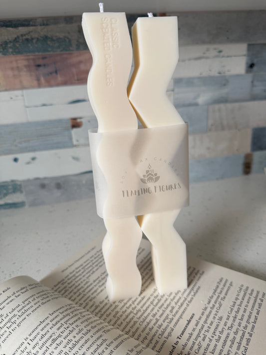 Wave & Zigzag Taper Candles