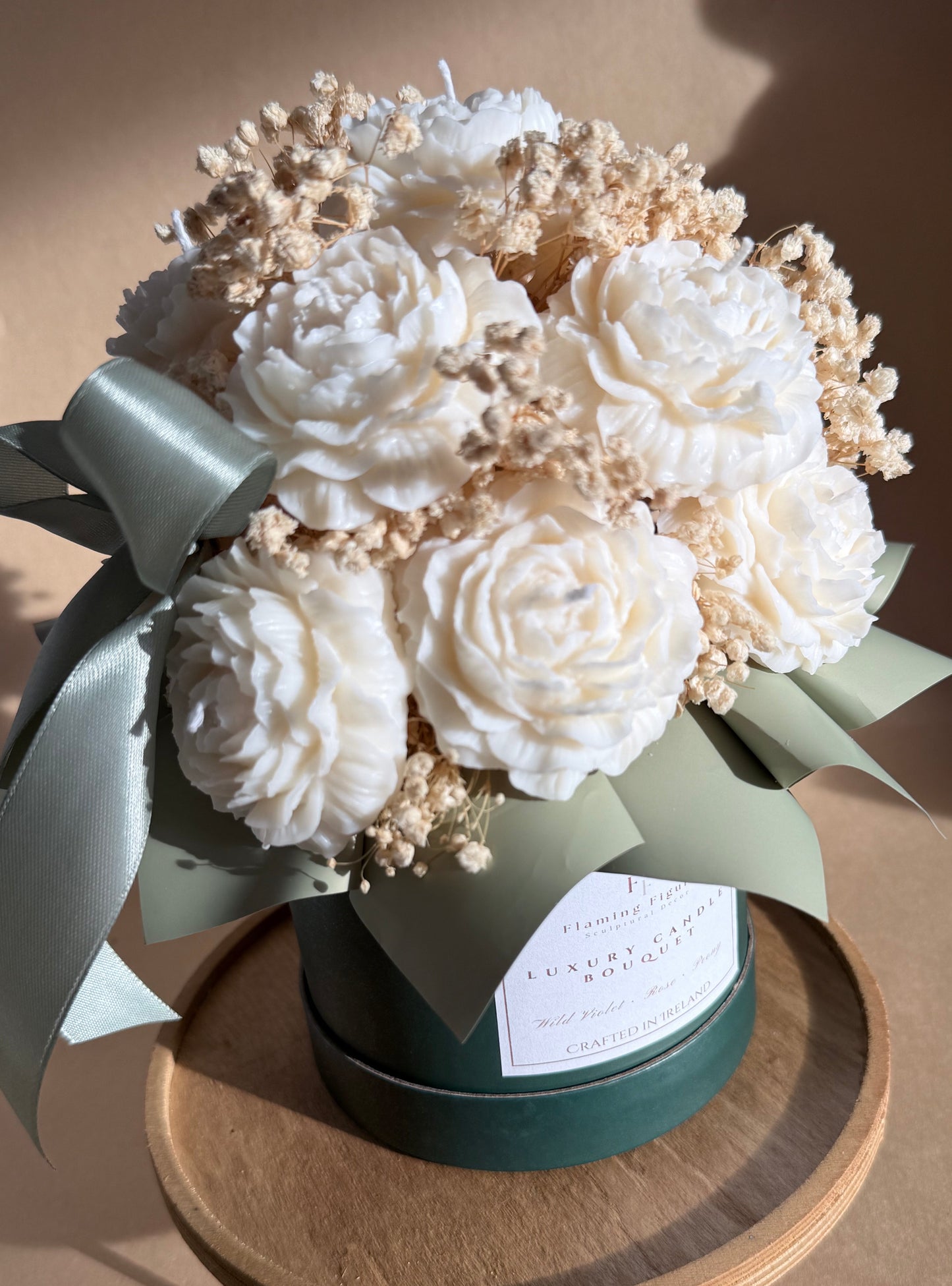Peonies Candle Bouquet | Wedding Decor Ireland