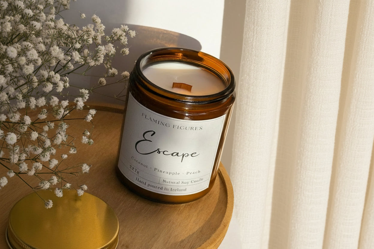 Escape Tropical Candle | Coconut Pineapple Peach Soy Wax