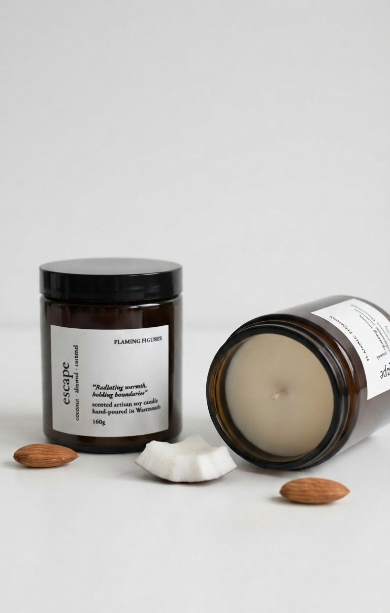 Escape Natural Soy Candle | Coconut Almond Caramel Candle