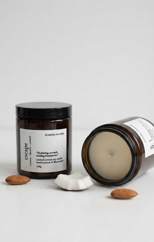 Escape Natural Soy Candle | Coconut Almond Caramel Candle