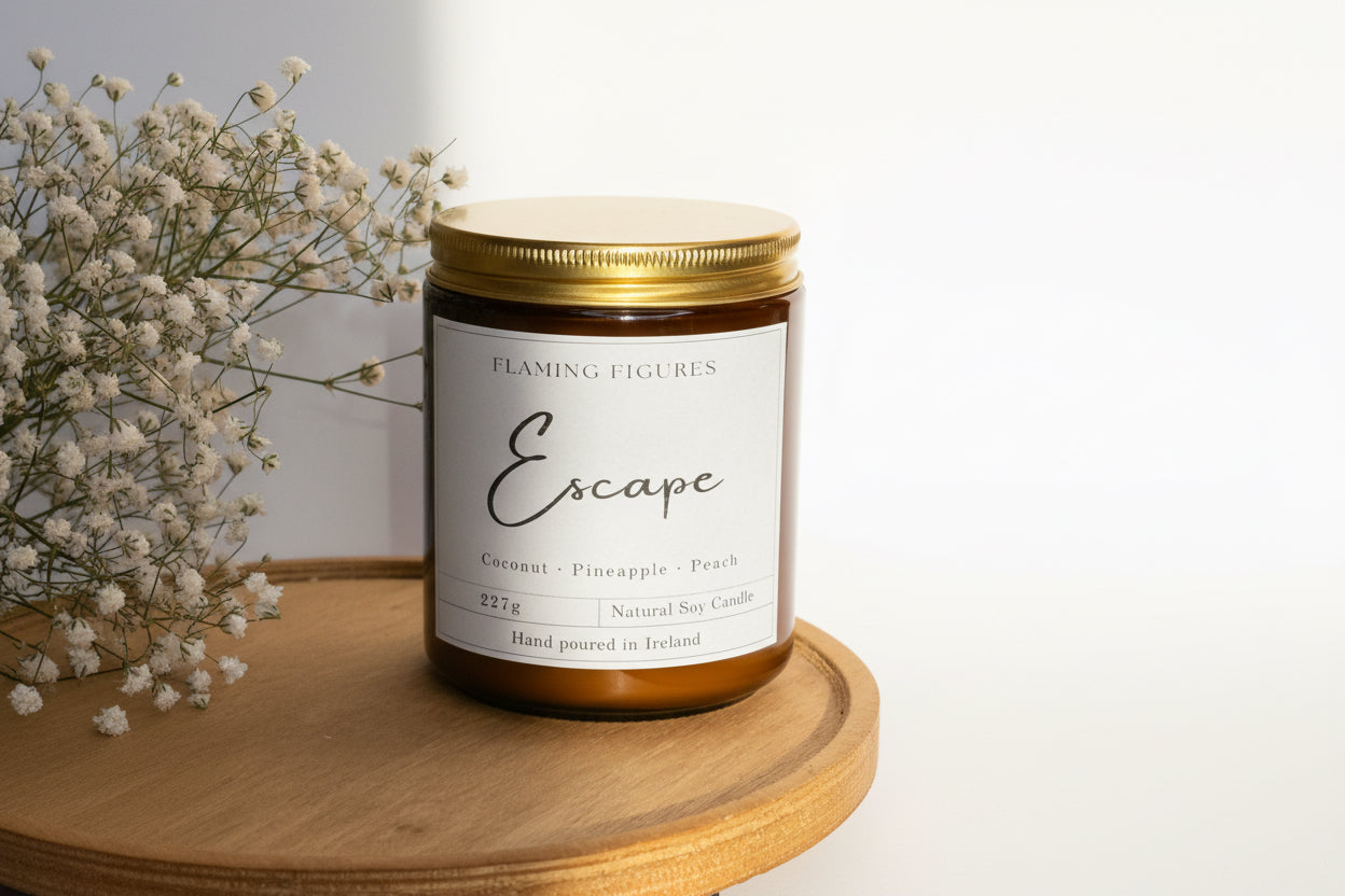 Escape Tropical Candle | Coconut Pineapple Peach Soy Wax