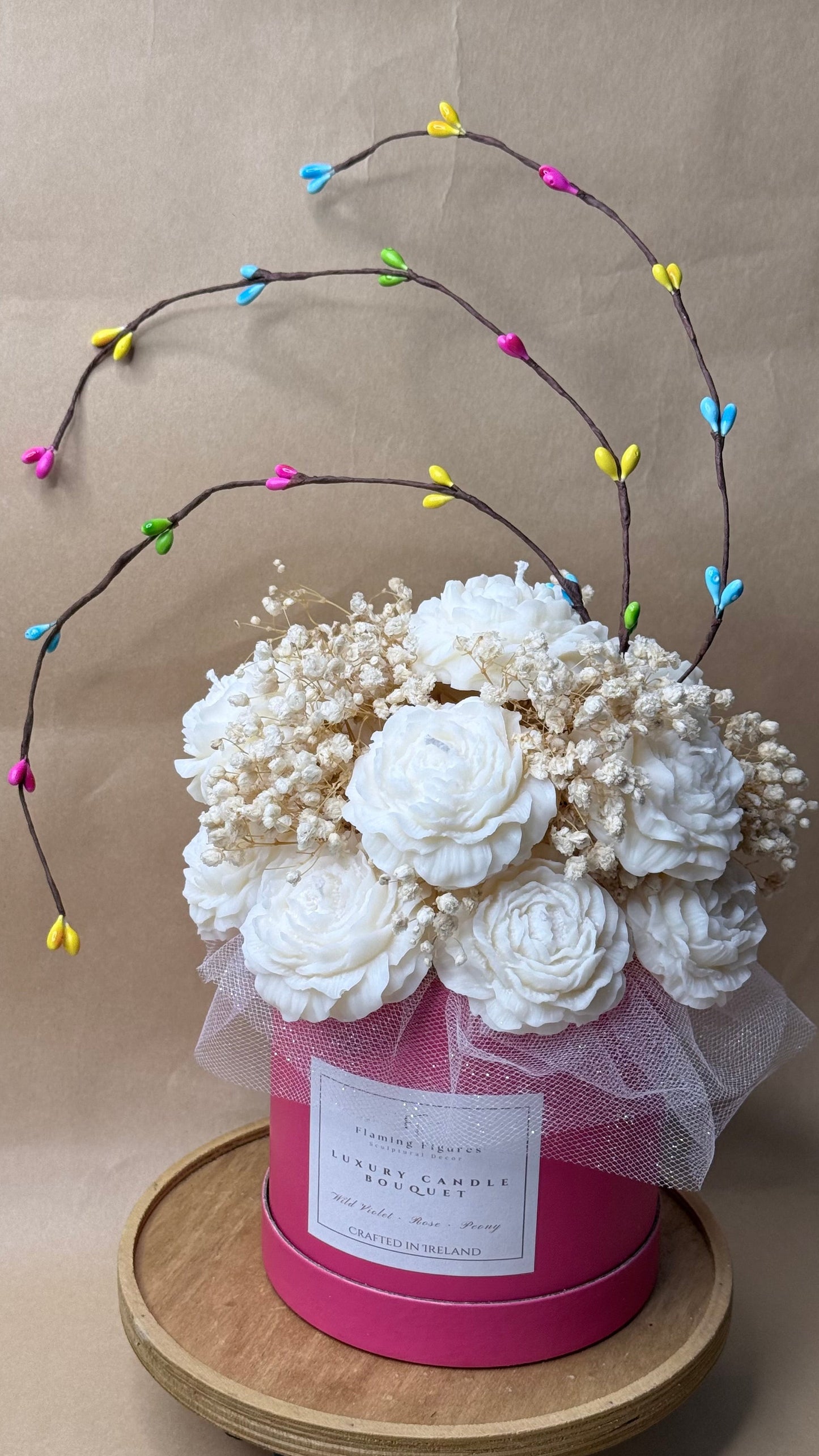 Peony Candle Bouquet | Luxury Flowers Bouquet | Peonies Bouquet Ireland