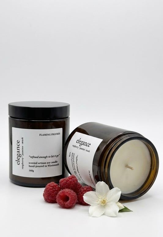 Elegance Natural Soy Candle | Raspberry Jasmine Musk Candle
