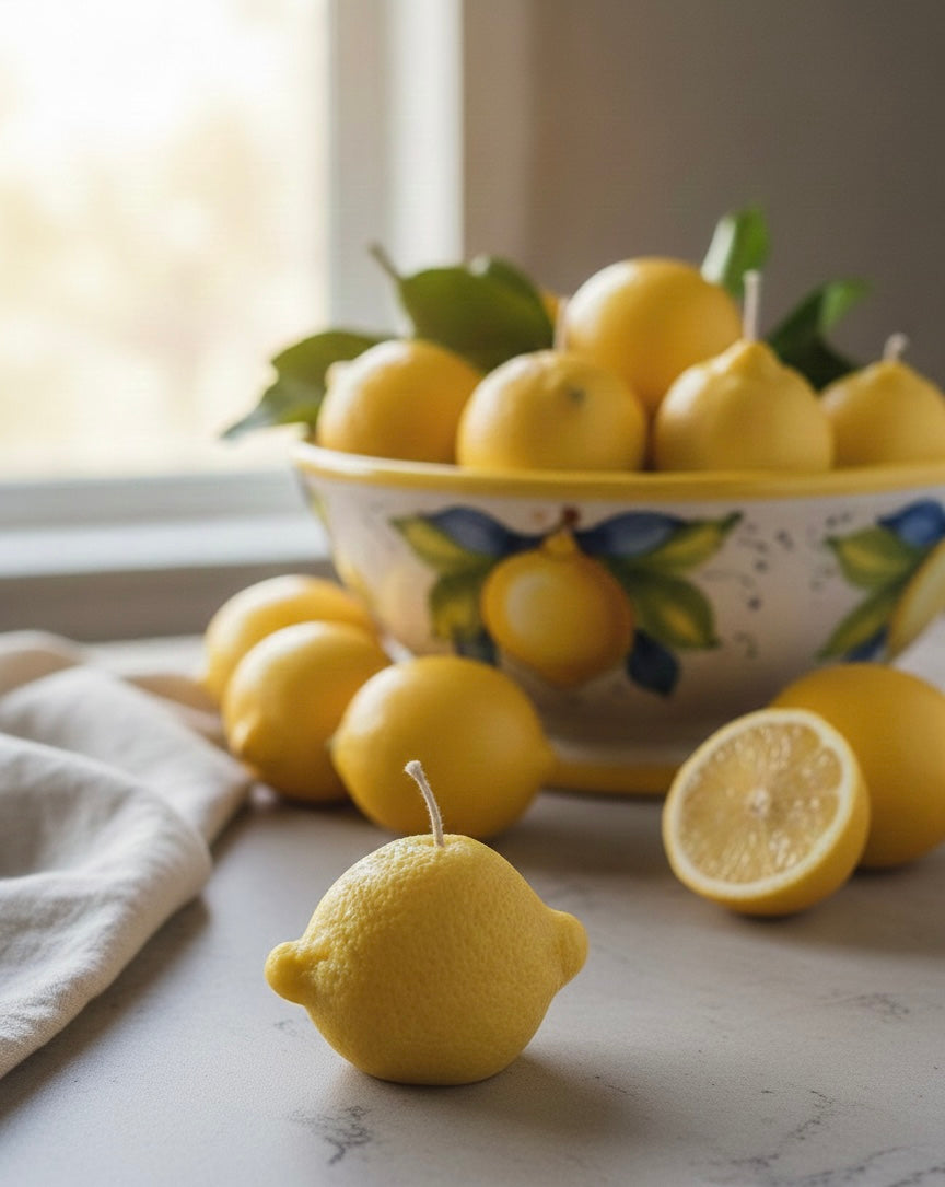 Lemon Sculptural Candle | scented Soy Wax Decor Ireland
