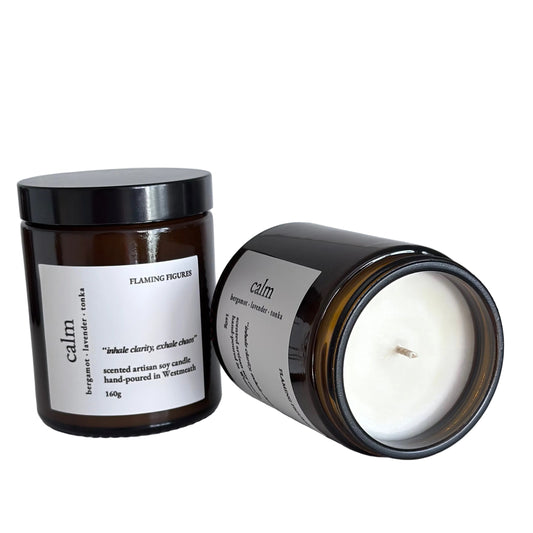 Calm Natural Soy Candle | Lavender Bergamot Tonka Candle