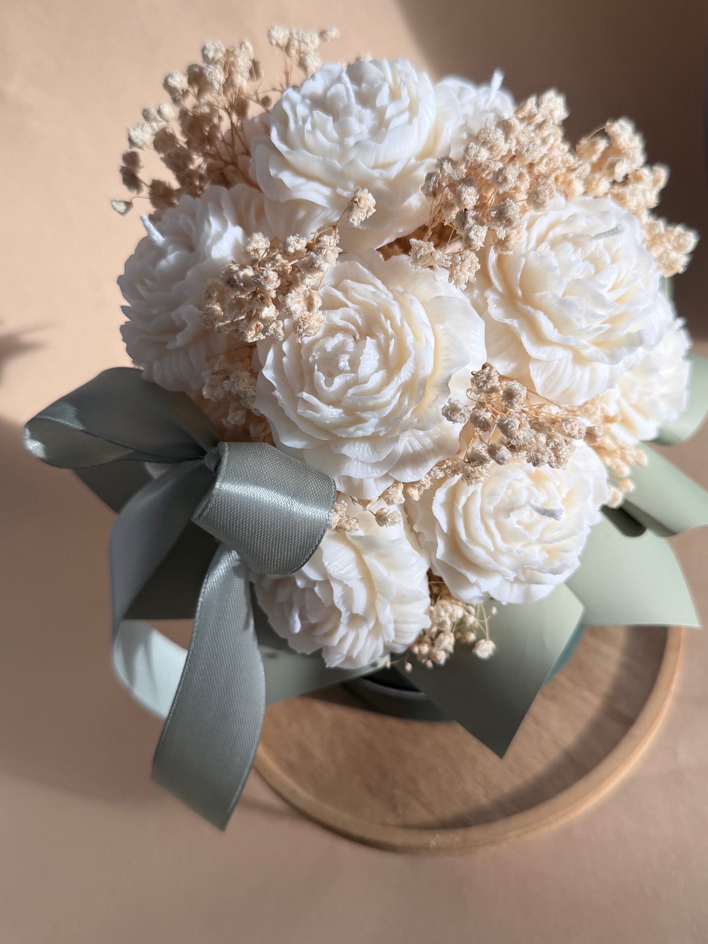 Peonies Candle Bouquet | Wedding Decor Ireland