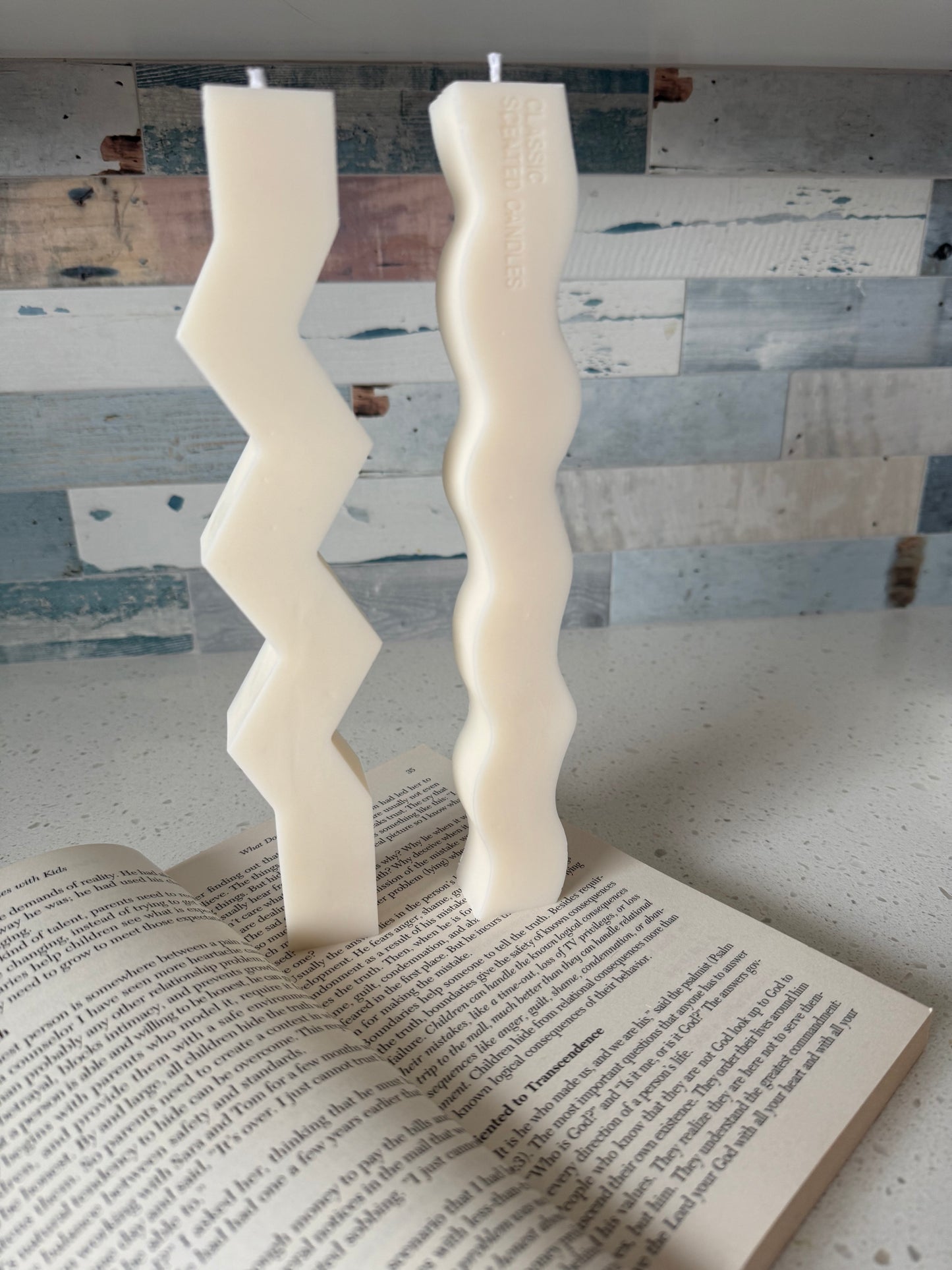 Wave & Zigzag Taper Candles