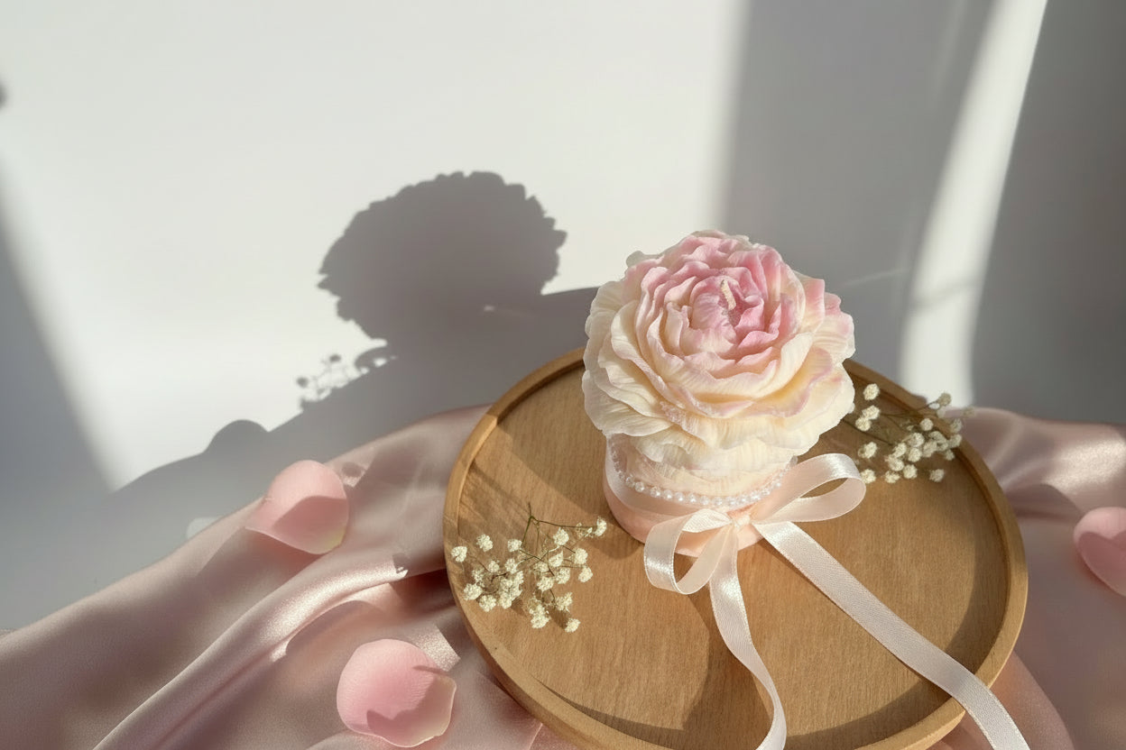 Peony Flower Bouquet Candle | Handmade Soy Wax | Ireland