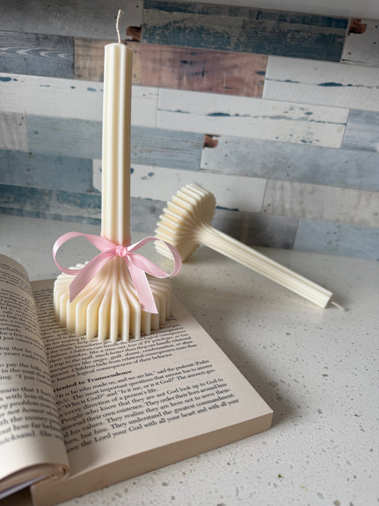 Striped Column Candle | Vase Candle