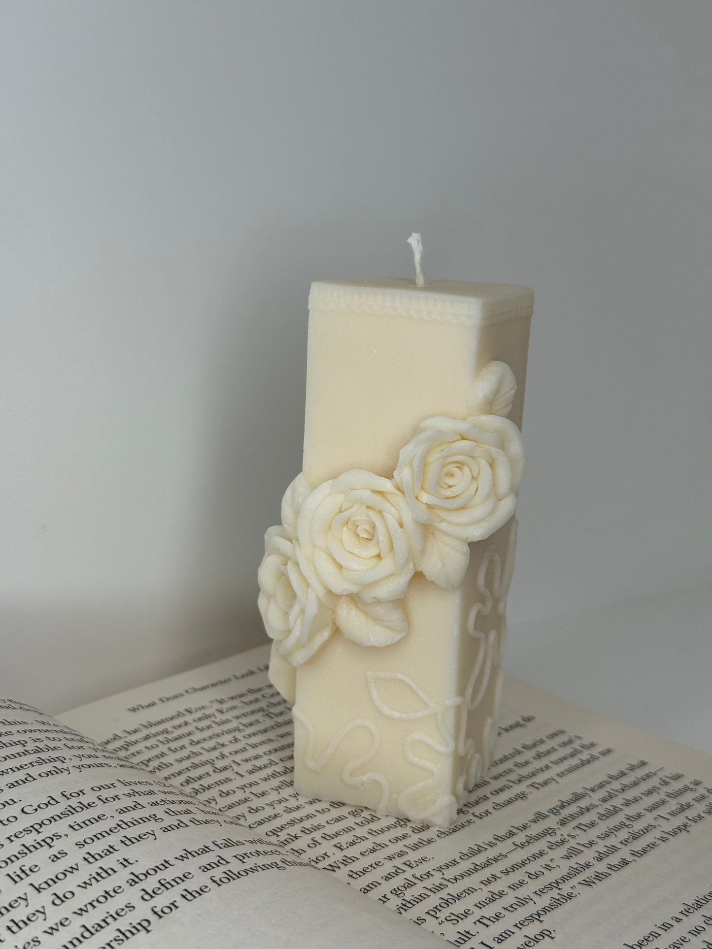 Flowers Column Candle | Wedding Candle