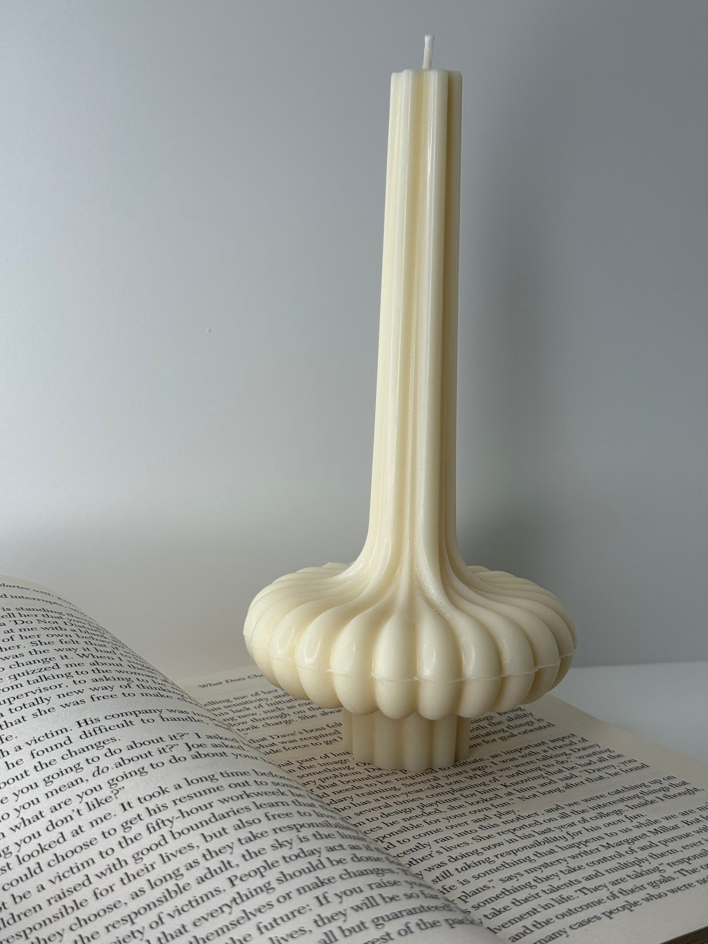 Vase Column Candle | Ribbed Soy Wax Candle