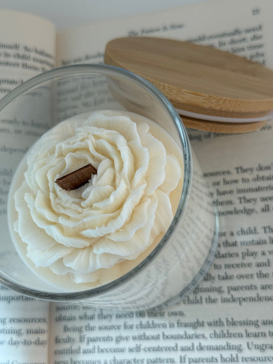 Blooming Peony Candle | Peony Candle in a Glass